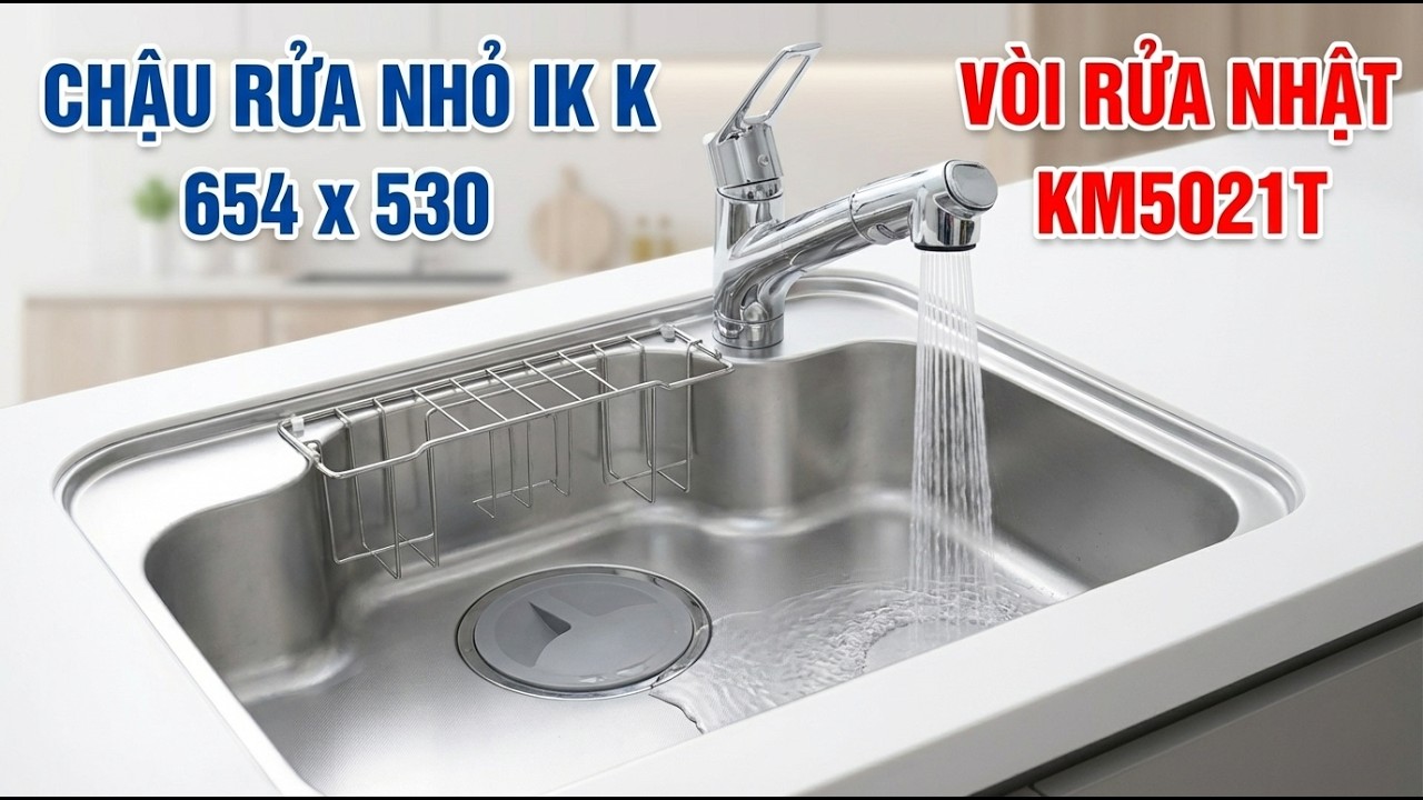 Chậu rửa chén nhật shigeru IK K FS và vòi kvk km5021t | HUGA