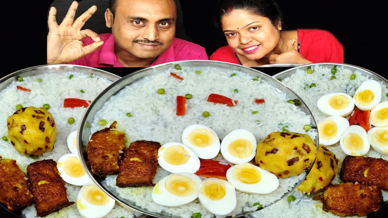 FENA BHAT BENGALI TRADITIONAL FOOD  FISH FRY BOIL EGG ALOO BHARTA EATING CHALLENGE