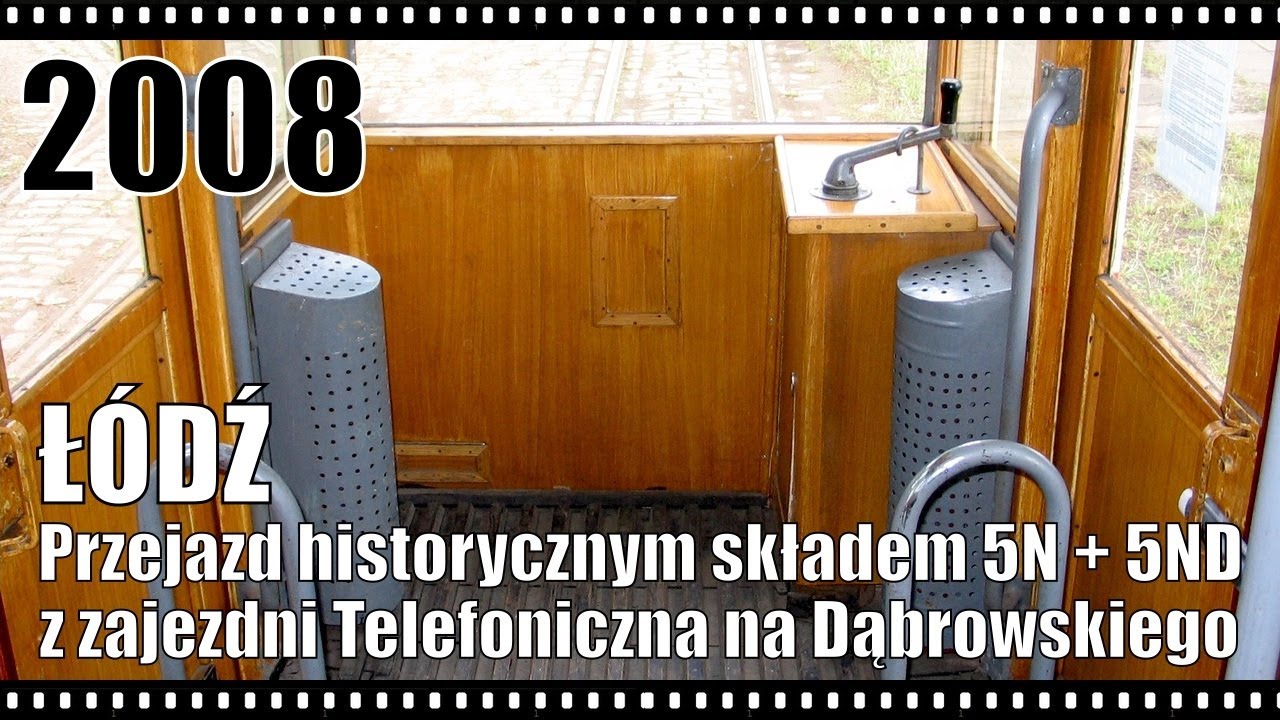 Łódź. Przejazd historycznym składem 5N + 5ND z zajezdni Telefoniczna na Dąbrowskiego; 26.03.2008 r.