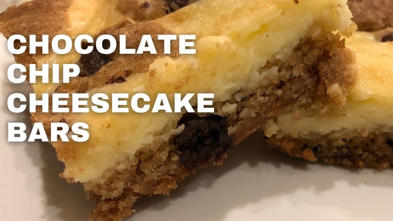 Easy Chocolate Chip Cheesecake Bars | 4-Ingredient Dessert | Simple Dessert Recipe