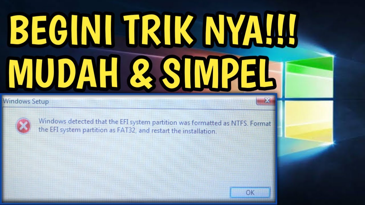 Windows Detected that the EFI System Partition was Formatted as NTFS