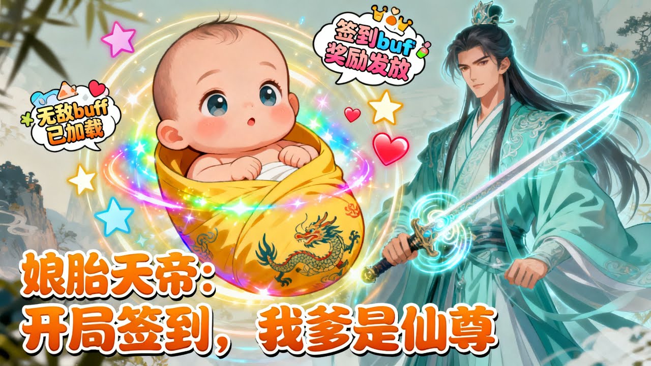 《孃胎天帝：開局簽到，我爹是仙尊》胎穿成仙二代，卻被告知前世死在牀上？幸好自帶簽到系統，開局就送天帝修爲，出生即無敵！#漫畫解說#玄幻#爽文#小說推薦#有聲書