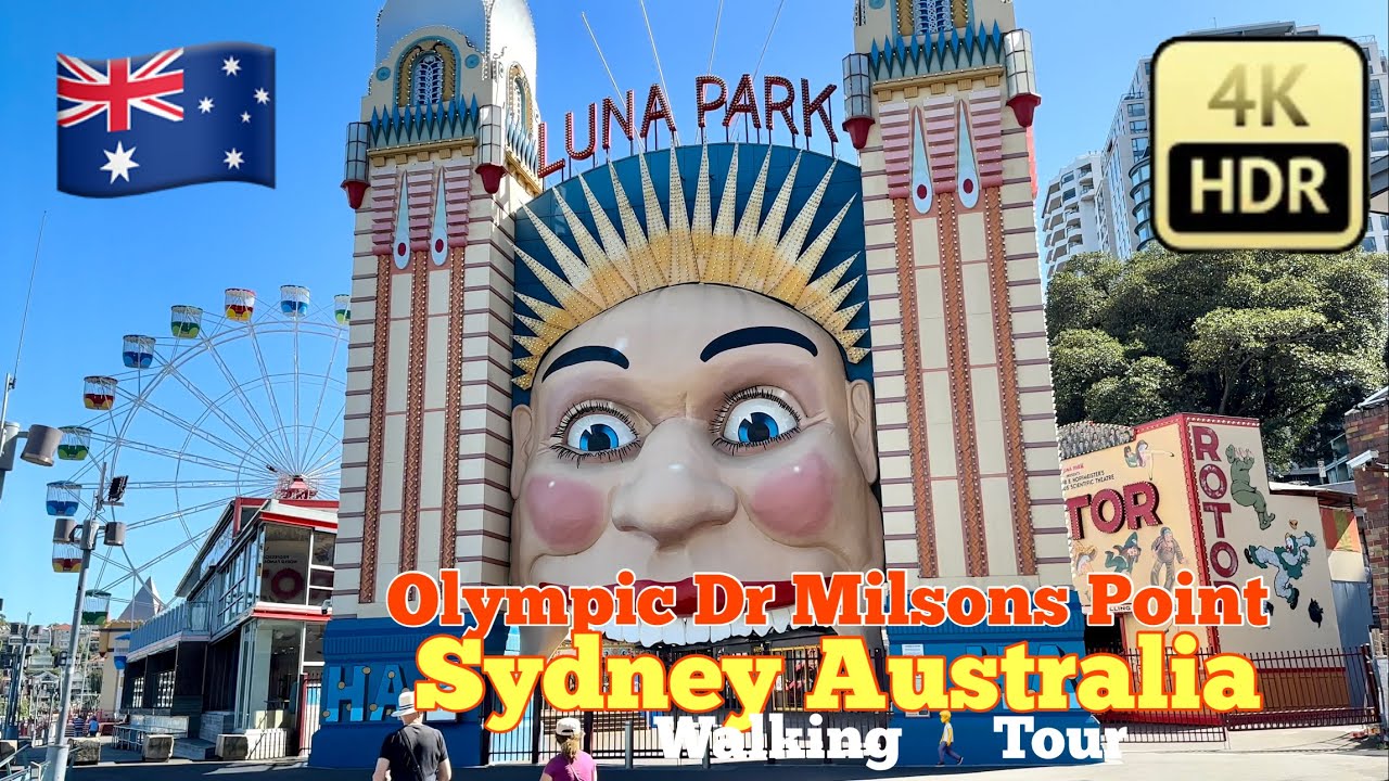 Sydney Australia [4K HDR Walk] Experience the Magic of Luna Park Sydney: A Thrilling Adventure on