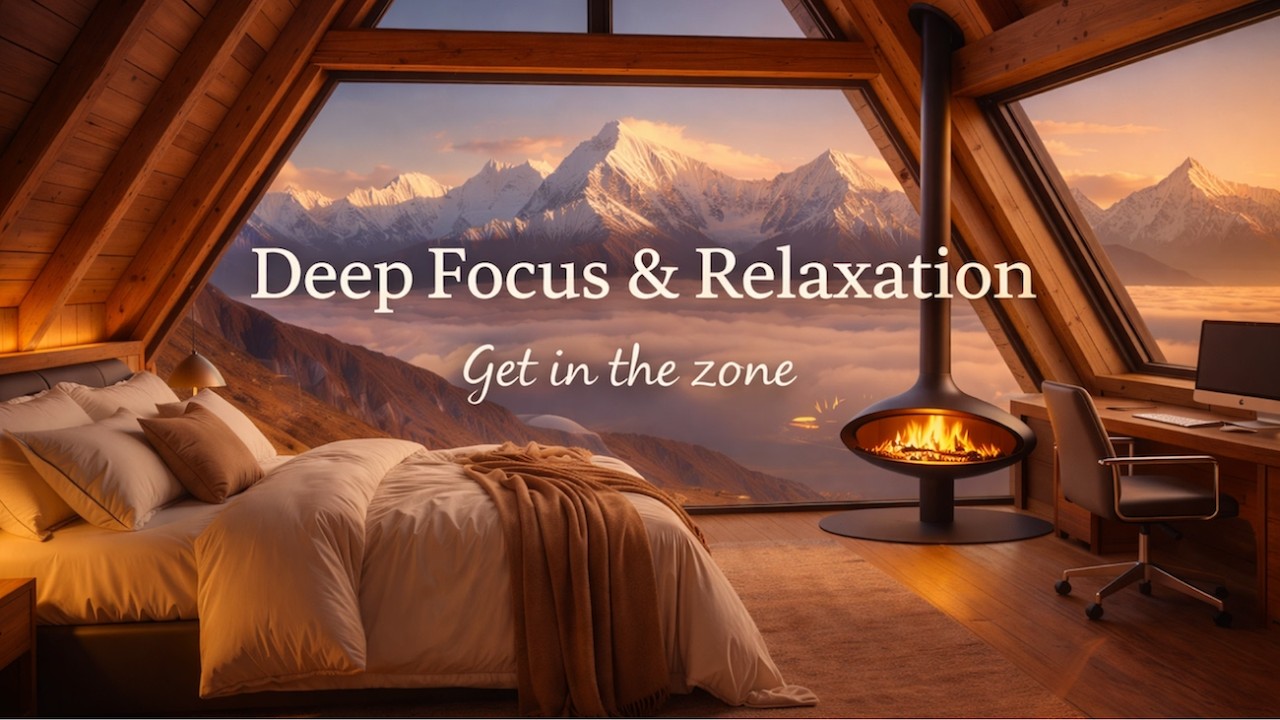 🔥 Relaxing Study Music and Fireplace Sound | Deep Focus Music for Work, Productivity & Concentration