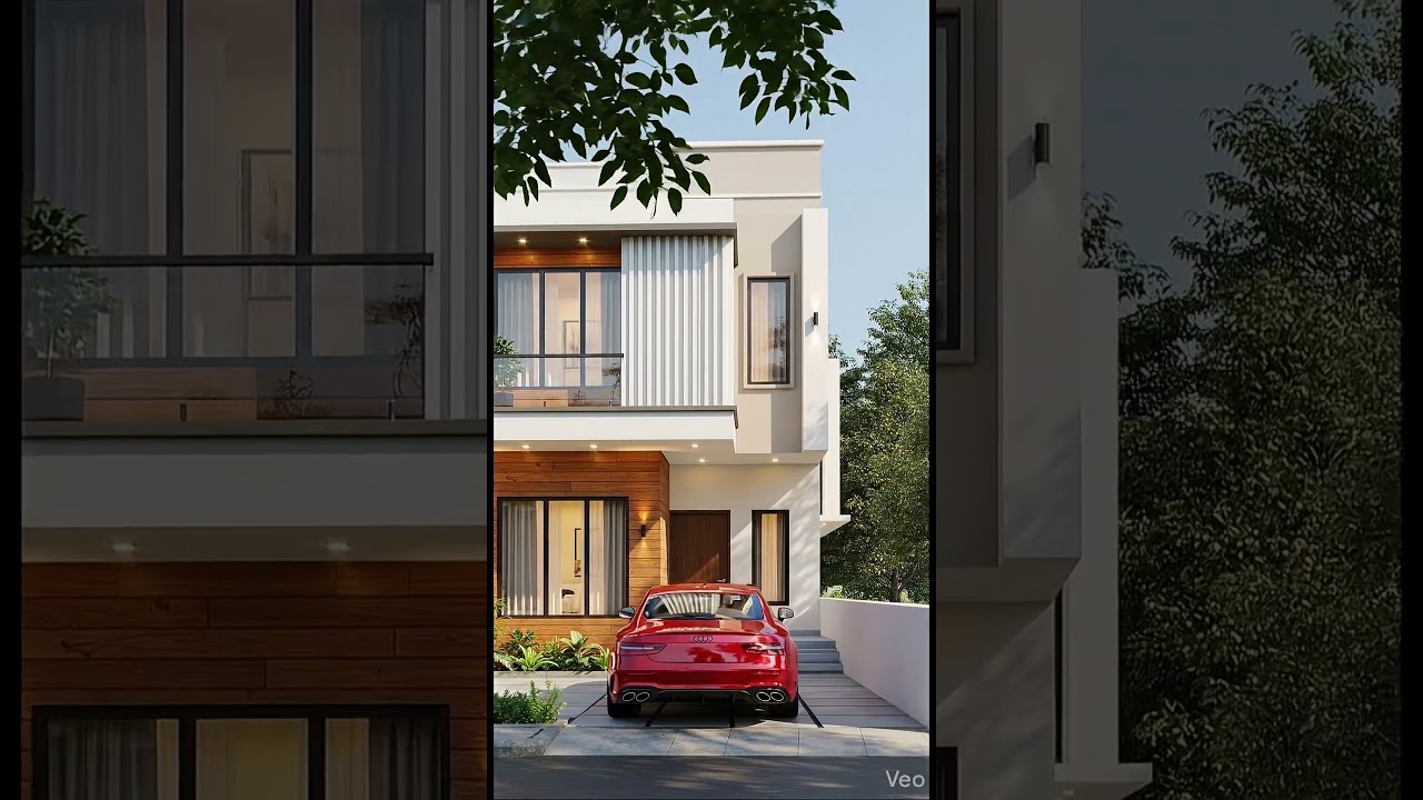 Modern Two-Storey Indian House Design with Car | Luxury Elevation 🏡✨