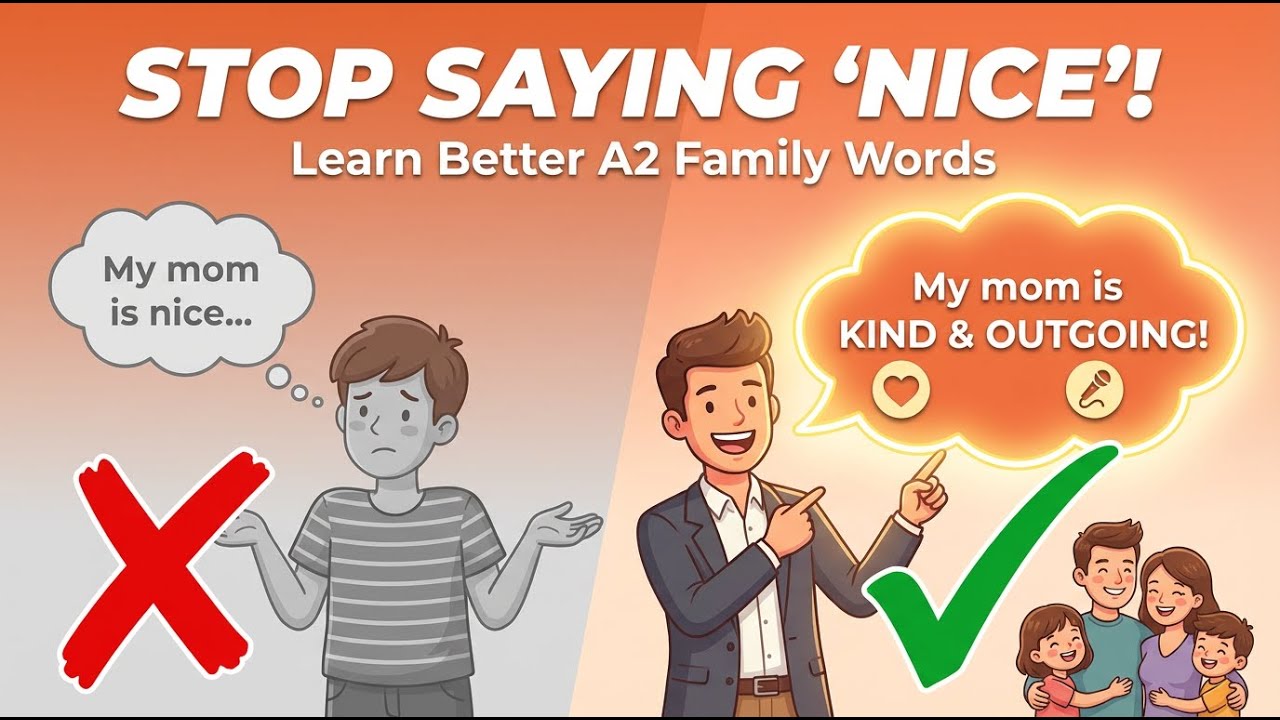 Talking About Family Members | Easy English Listening Practice (A2 Level)