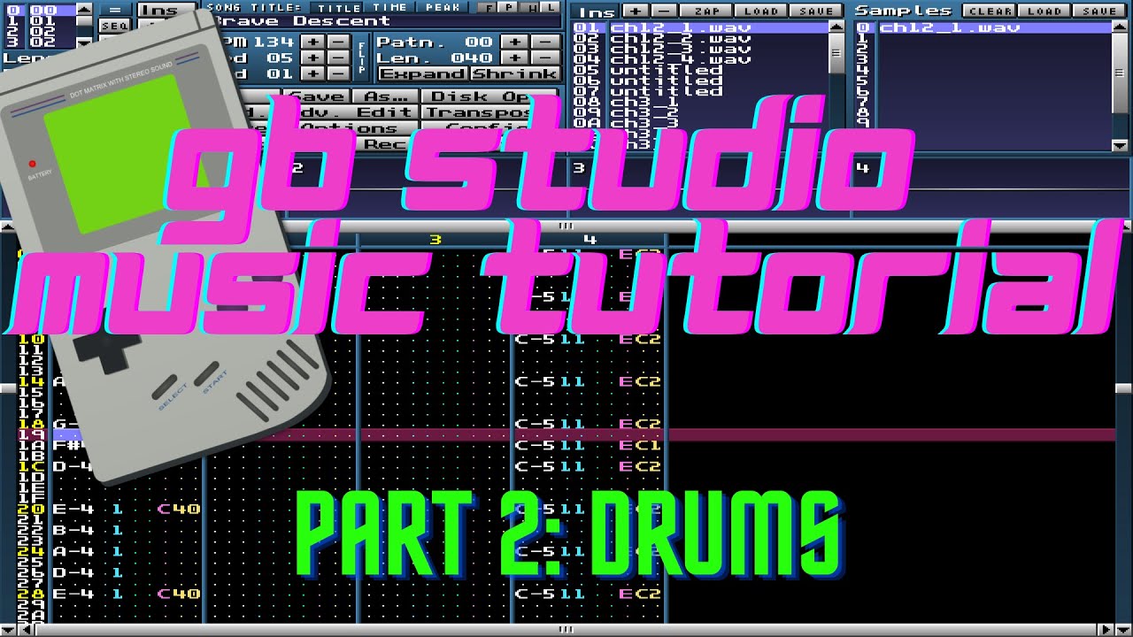 How to make music for GB Studio - Part 2: Drums