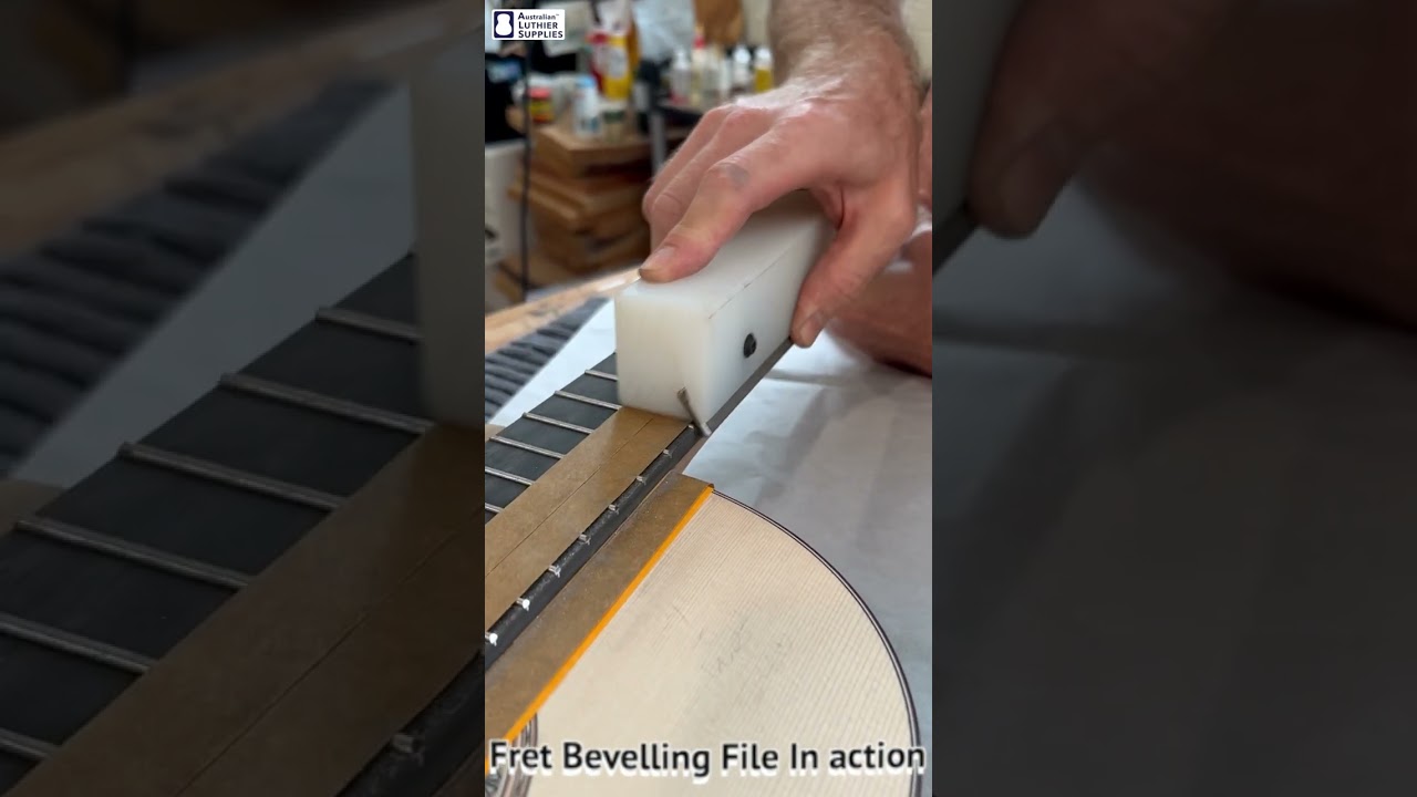 Using Fret Bevelling File for Perfect 35-degree Fret End Angle!