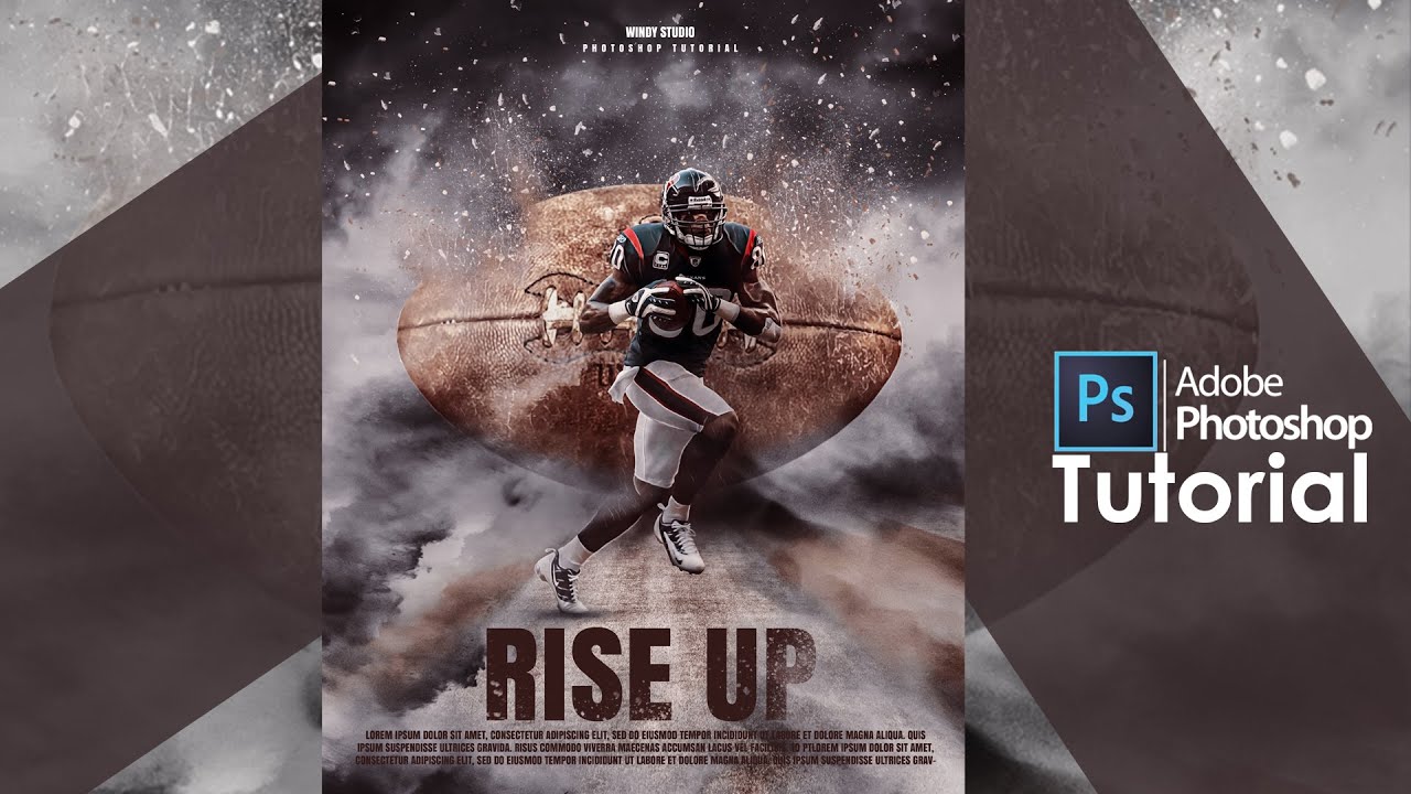 Adobe Photoshop Tutorial l Sports Poster Design l NFL 2021