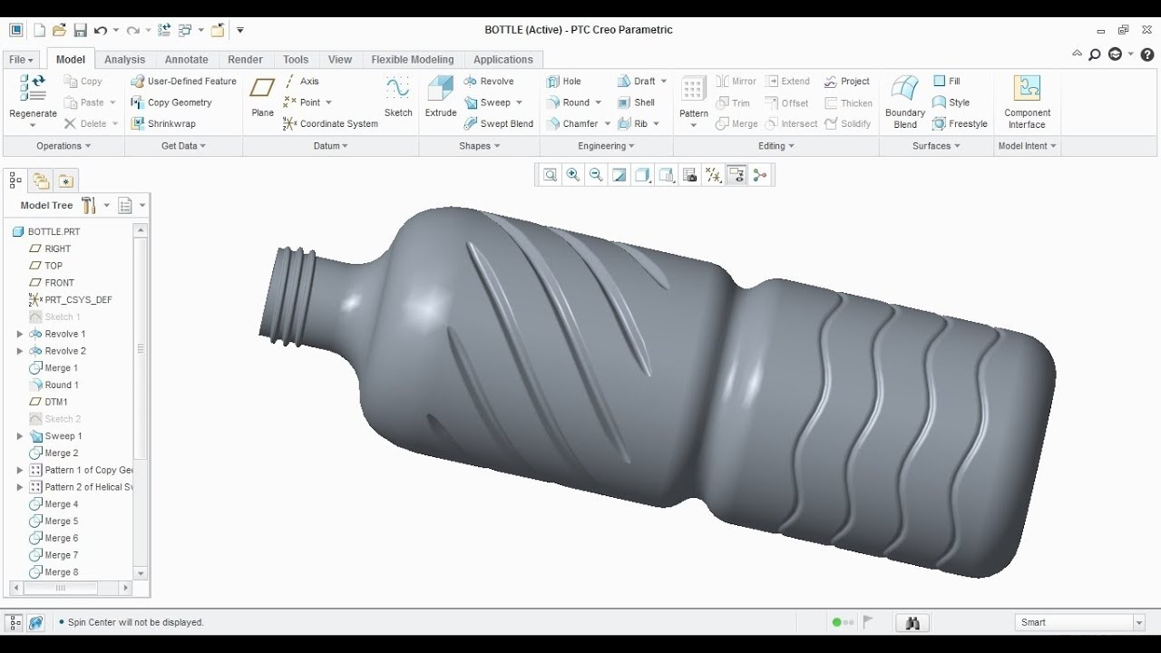 PTC Creo 3.0 Parametric | Plastic Bottle