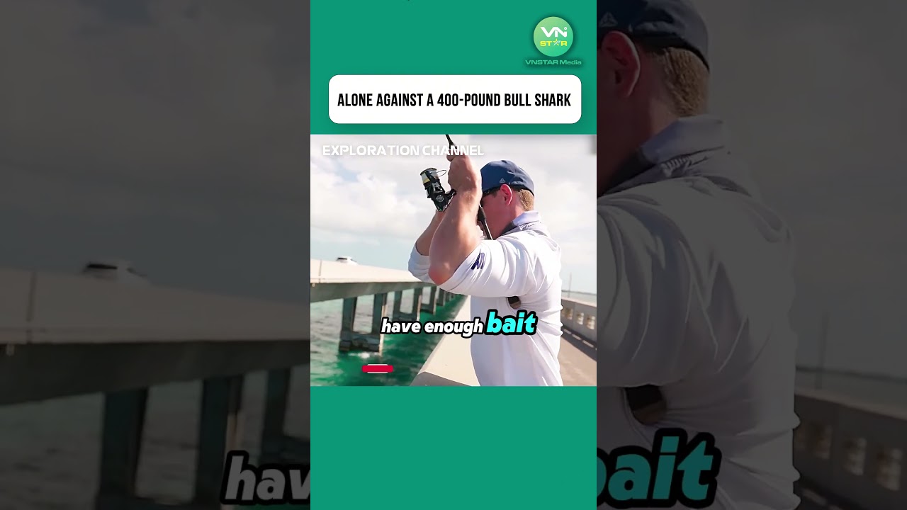 Alone Against a 400-Pound Bull Shark #shorts #fishing