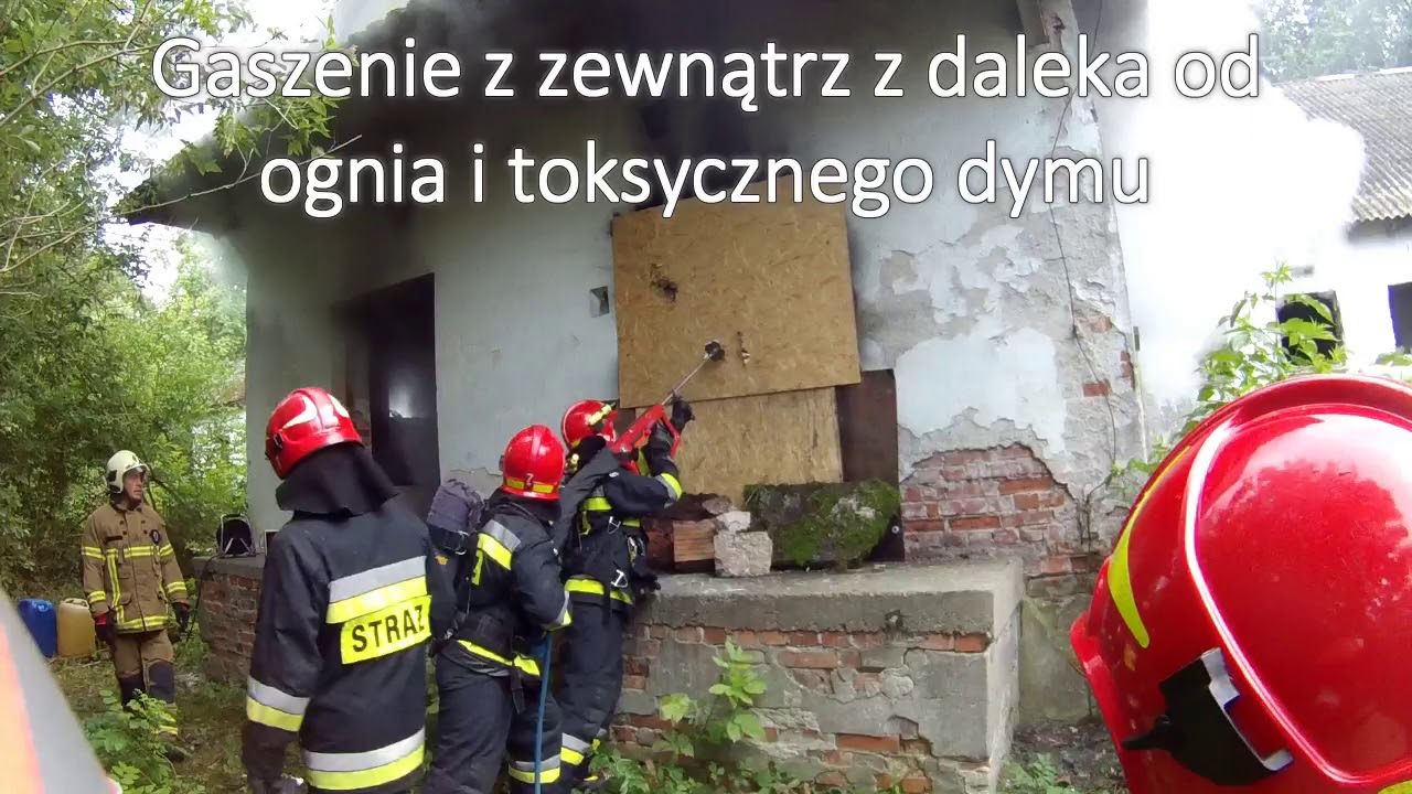 Gaszenie pomieszczenia przez ścianę  - CutLanca 300bar