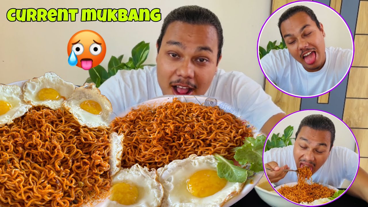 🔥SPICY 2X CURRENT NOODLES MUKBANG🔥|NEPALI CURRENT MUKBANG 😱|