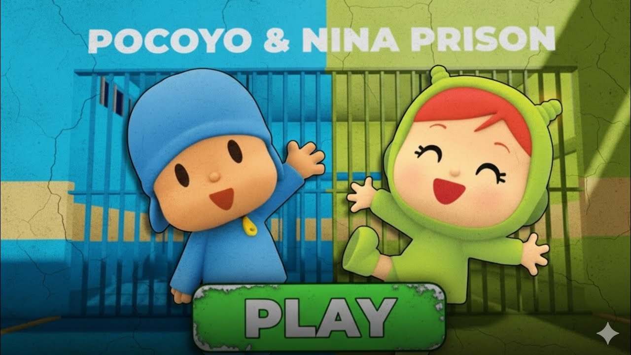 Pocoyo & Nina prison run (Obby) | pocoyo & Nina racing game walkthrough  