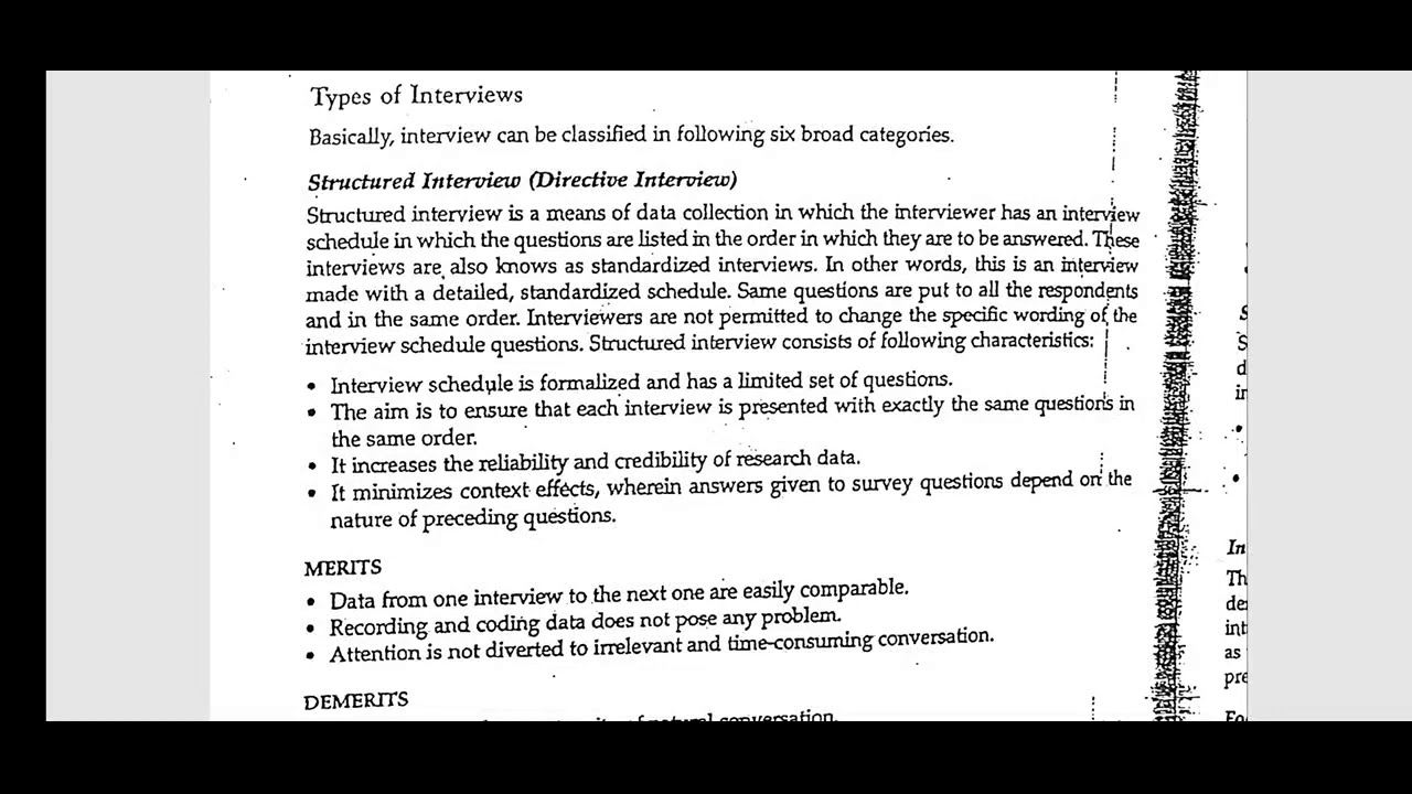 Types of Interview method