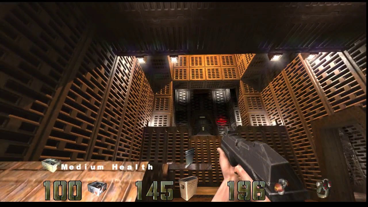 Quake 2 hi-poly machinegun with muzzle flash in q2xp at base3