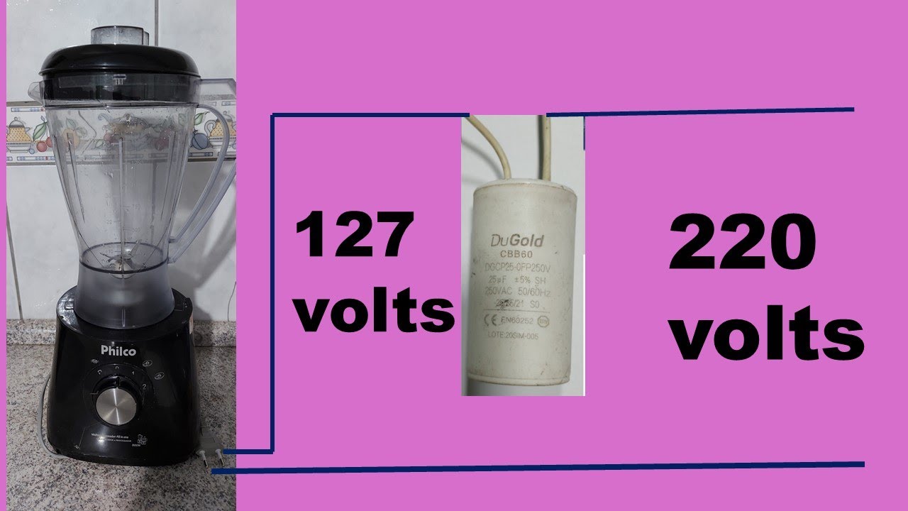 COMO MUDAR LIQUIDIFICADOR DE 127V PARA 220V FÁCIL USANDO CAPACITOR