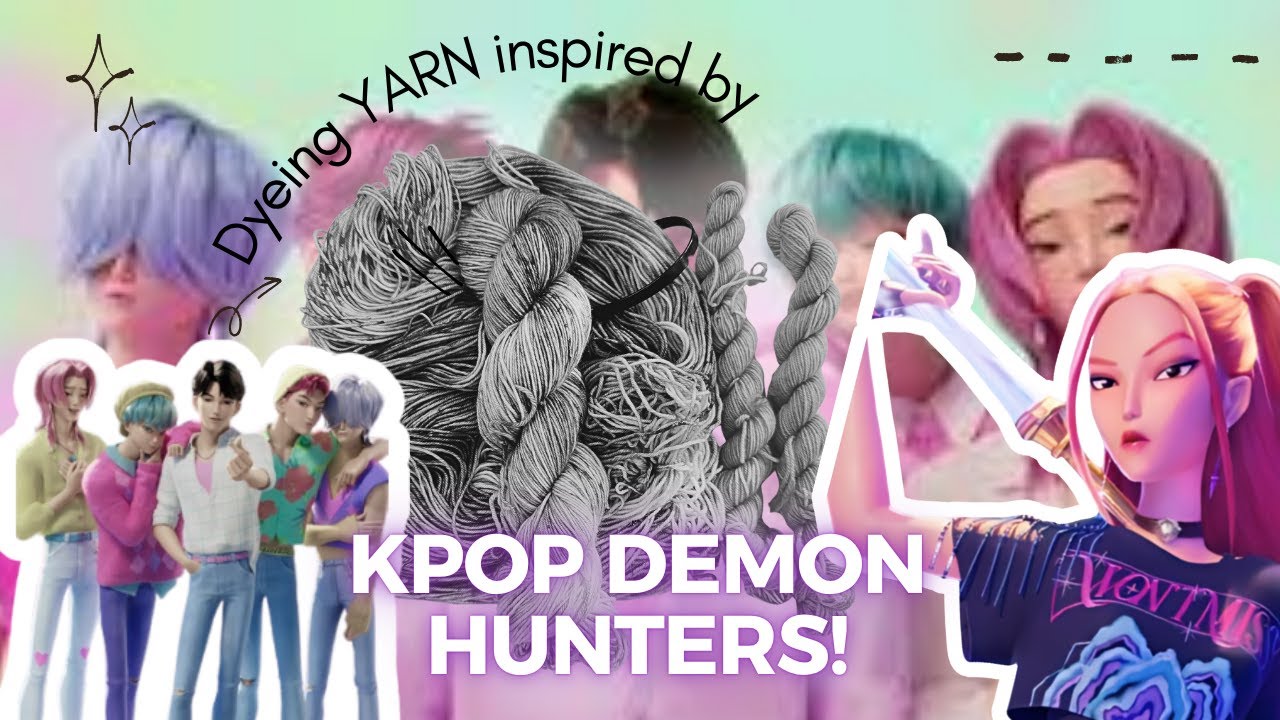 Dyeing Yarn inspired by The Saja Boys and Mira from Kpop Demon Hunters! (Dye pan 69)