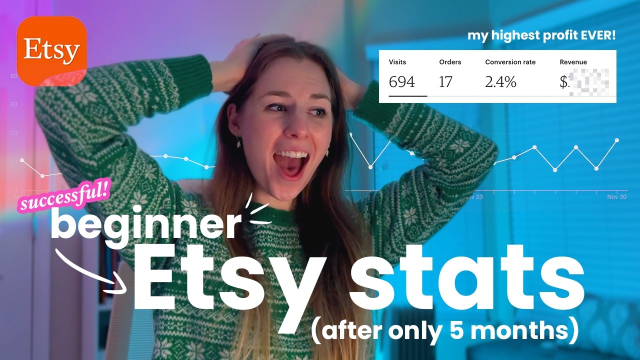my most successful month EVER as a beginner on Etsy 🤩 month 5 recap! 📈