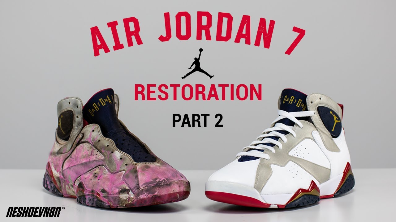 Vick Almighty Restores BEAT Jordan 7 Olympics w/ Reshoevn8r PART 2