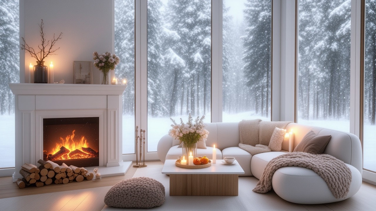 Smooth Jazz Coffee Shop ☕🔥 Relaxing Winter Café Atmosphere for Study & Focus