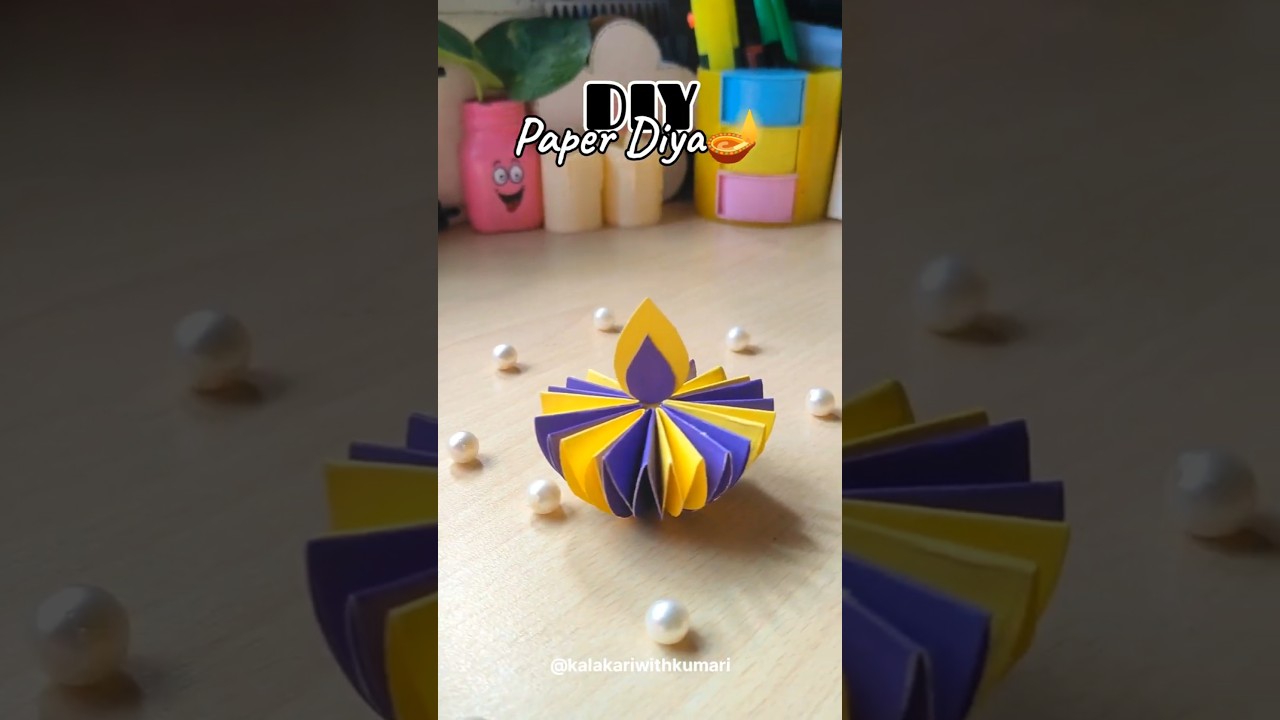 DIY paper diya || Diwali decoration ideas #shorts #diy #craft #diwali #papercraft #diya #viralshorts