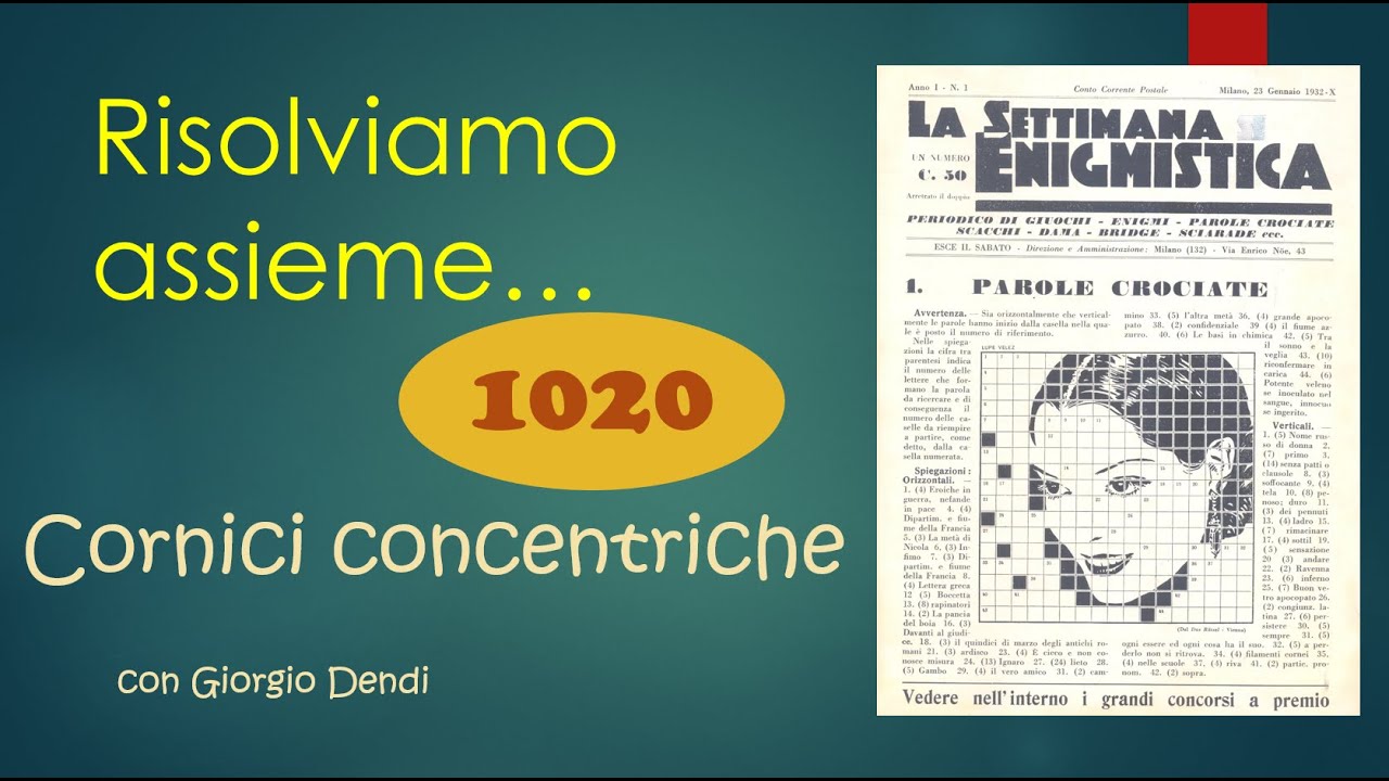 Risolviamo con Giorgio Dendi le CORNICI CONCENTRICHE della Settimana Enigmistica?