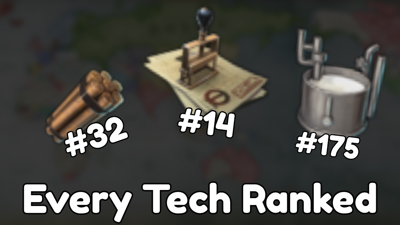 Ranking every technology after 5000 hours of victoria 3