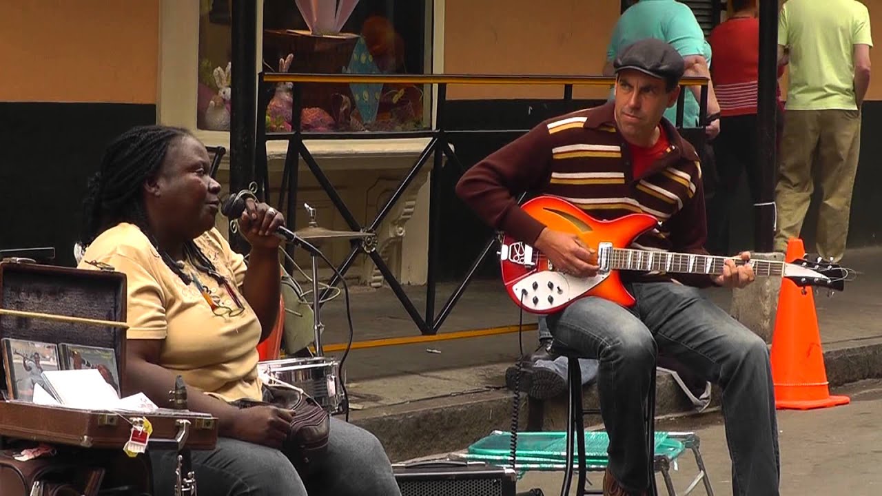 Very talented lady busking on Royal street, New Orleans