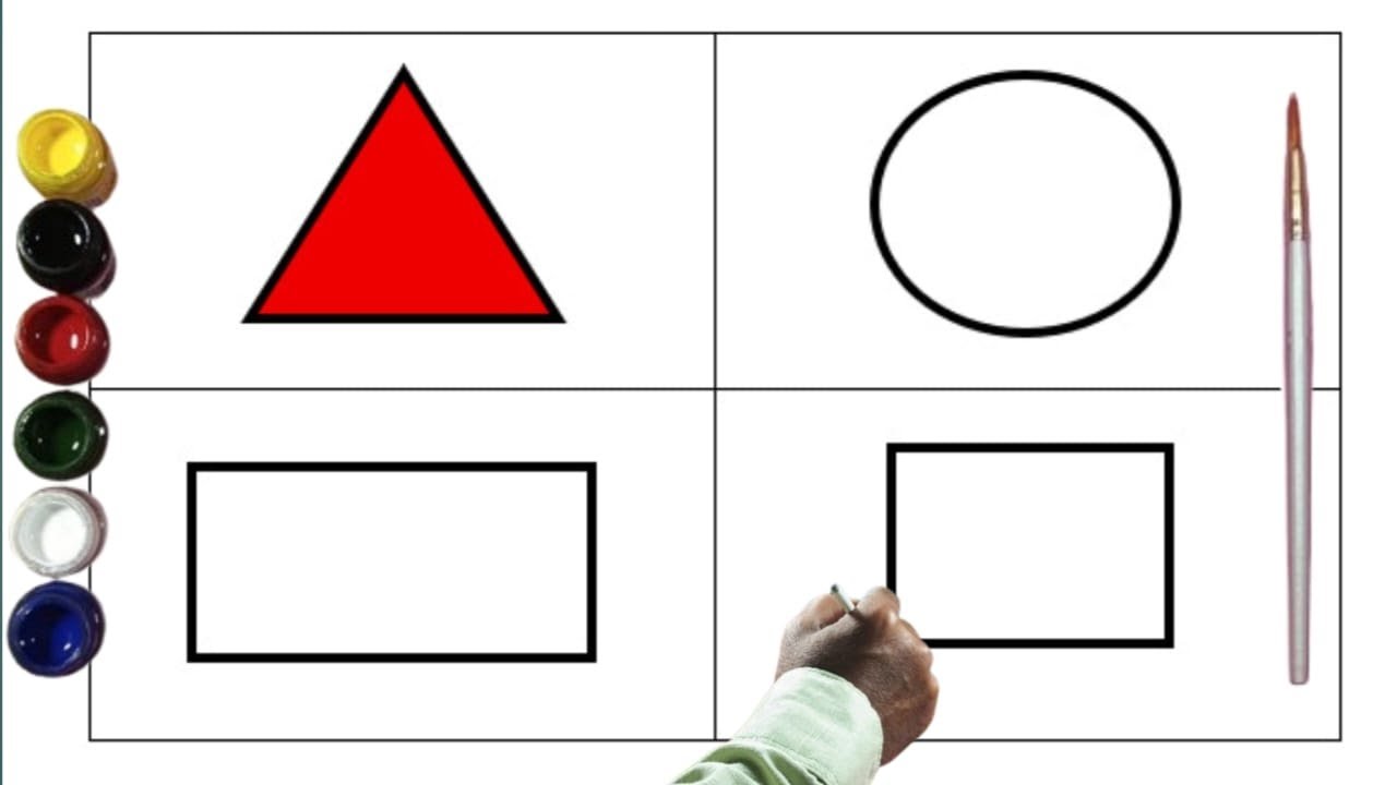 Learn Shapes for Kids | Triangle With Red Colour | শিশুদের আকৃতি শেখার ভিডিও | ত্রিভুজ