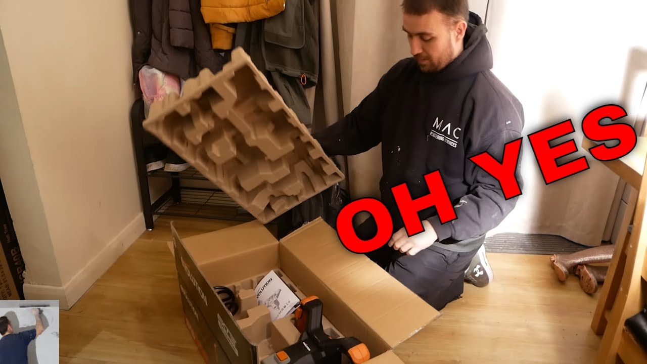 unboxing Evolution R120MXR Li Cordless 18v Li Ion EXT Mixer and plastering wall ect