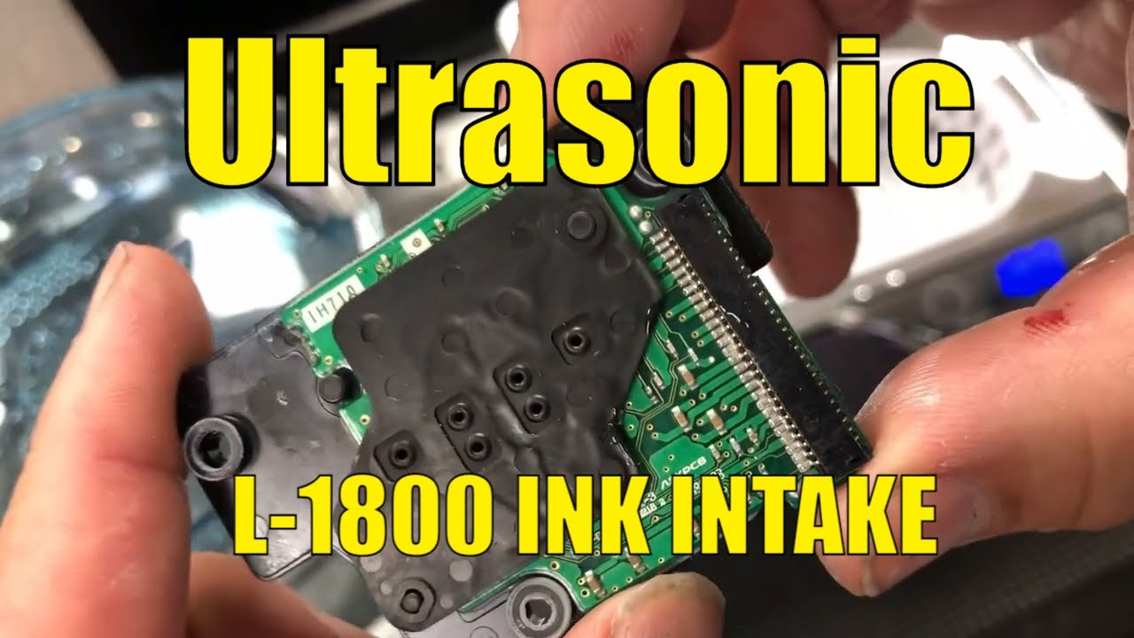 Cleaning Ink Intake on L-1800 Printhead with Lifebasis Ultrasonic Cleaner