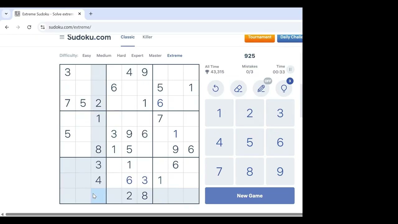 master extreme game sudoku
