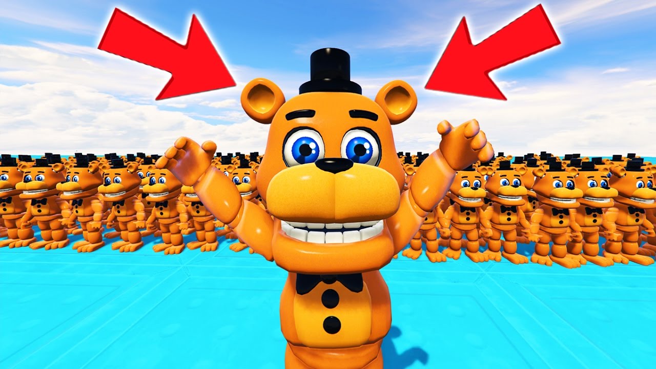 ADVENTURE FREDDY ARMY IN GTA 5! (GTA 5 Mods FNAF Funny Moments)