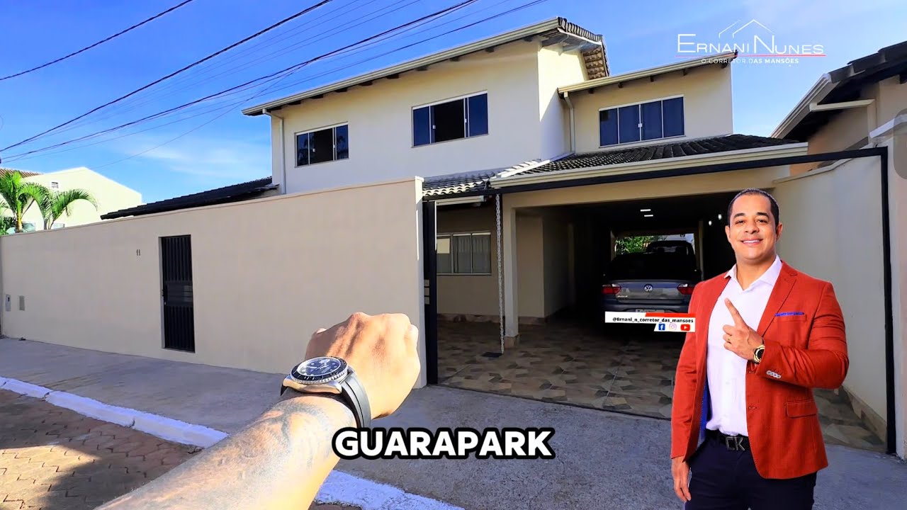 LINDA CASA GUARÁ PARK 5 QUARTOS 3 SUÍTES LOTE 800 MT NO MELHOR CONDOM DA REGIÃO