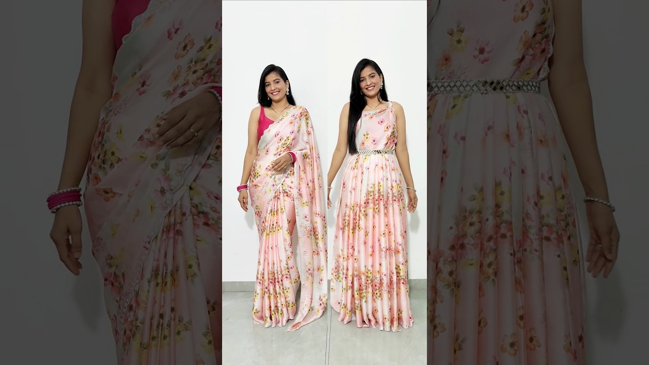 saree as gown#rekhamishra #saree #drape #sareedraping