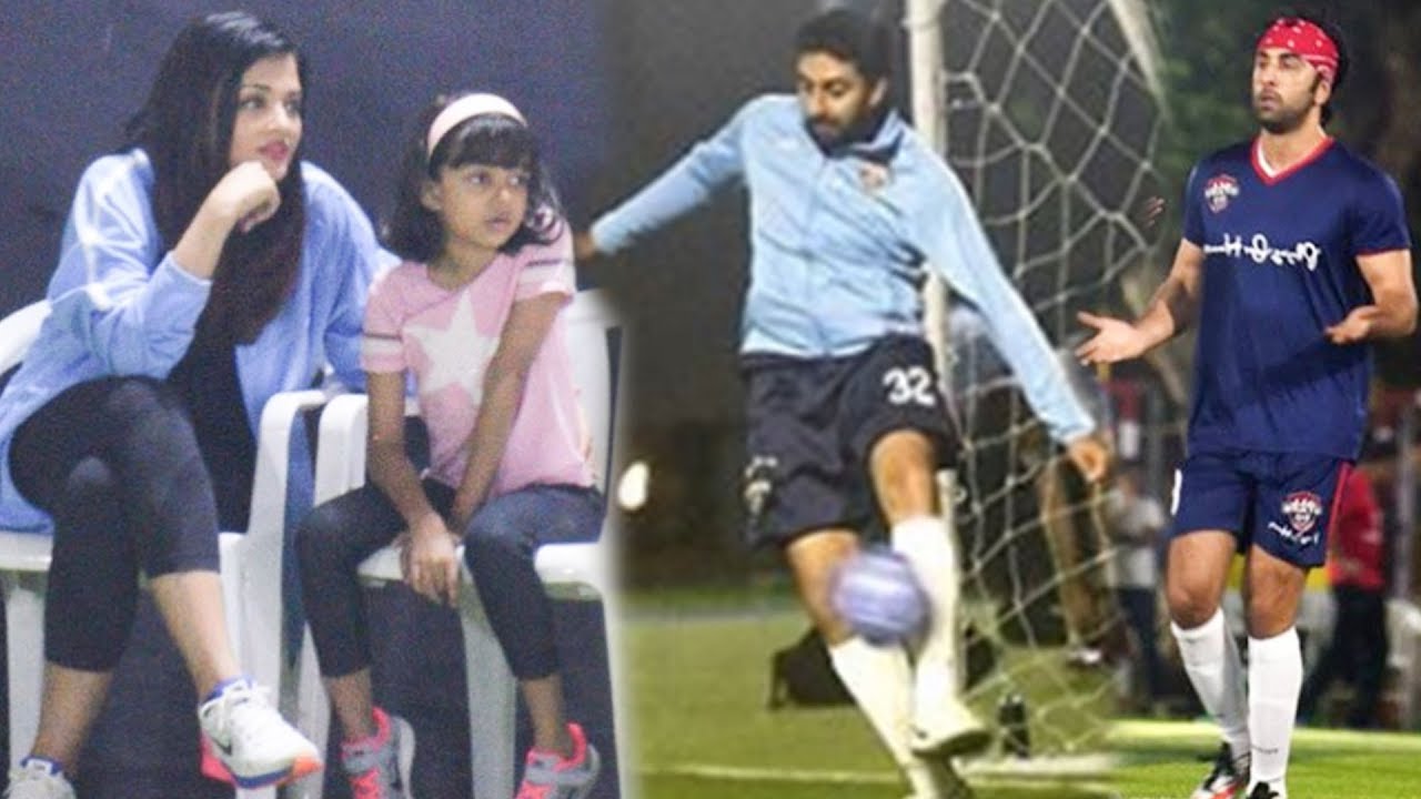 Aishwarya Rai Aaradhya CHEER Abhishek & Ranbir | Football Match Against TV Stars