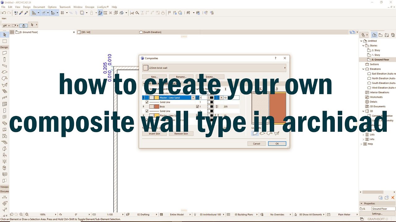 How to create your own composite wall type in Archicad
