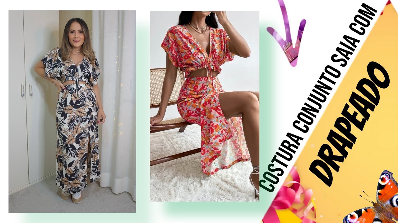 Parte 2: COSTURA CONJUNTO SAIA E BLUSA (Fácil de fazer)