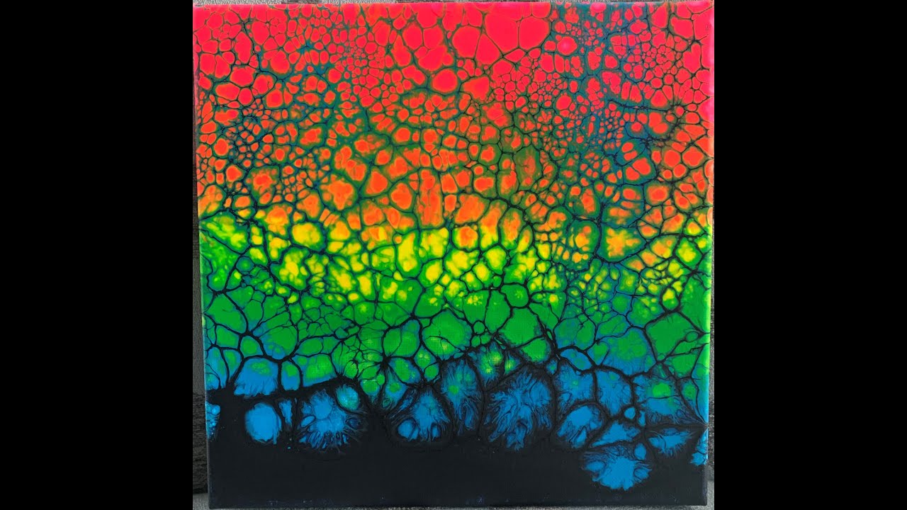 SUPER Bright Neon Swipe - Acrylic Pouring - Glue and water with OGX Coconut Serum for Cells!