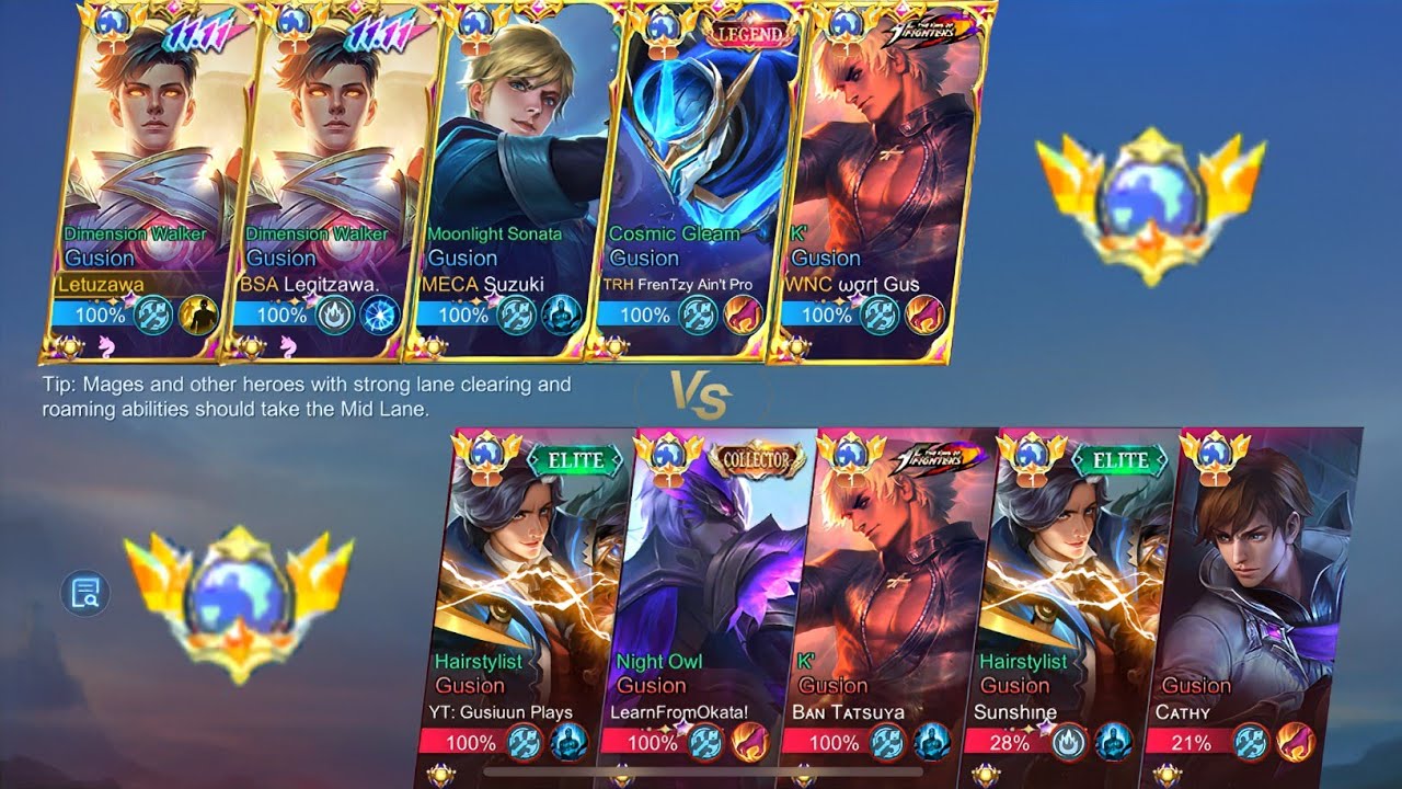 BATTLE OF FASTHANDS!! 5v5 All Global Gusion 🔥🤯