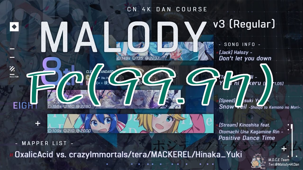Malody 4K Dan v3 Regular-8 FC(99.97)手元