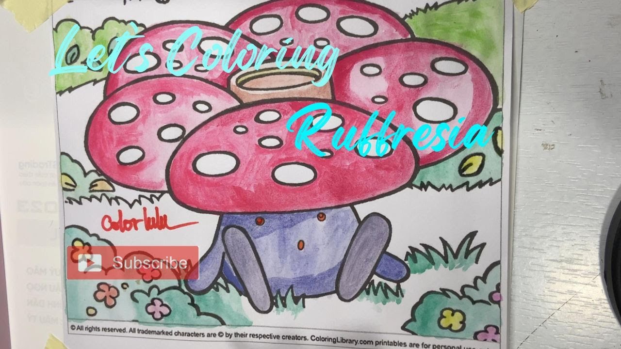 T&ocirc; m&agrave;u bạn pokemon nấm Rufresia (Coloring mushroom Pokemon Ruffresia) - Colorlulu Official