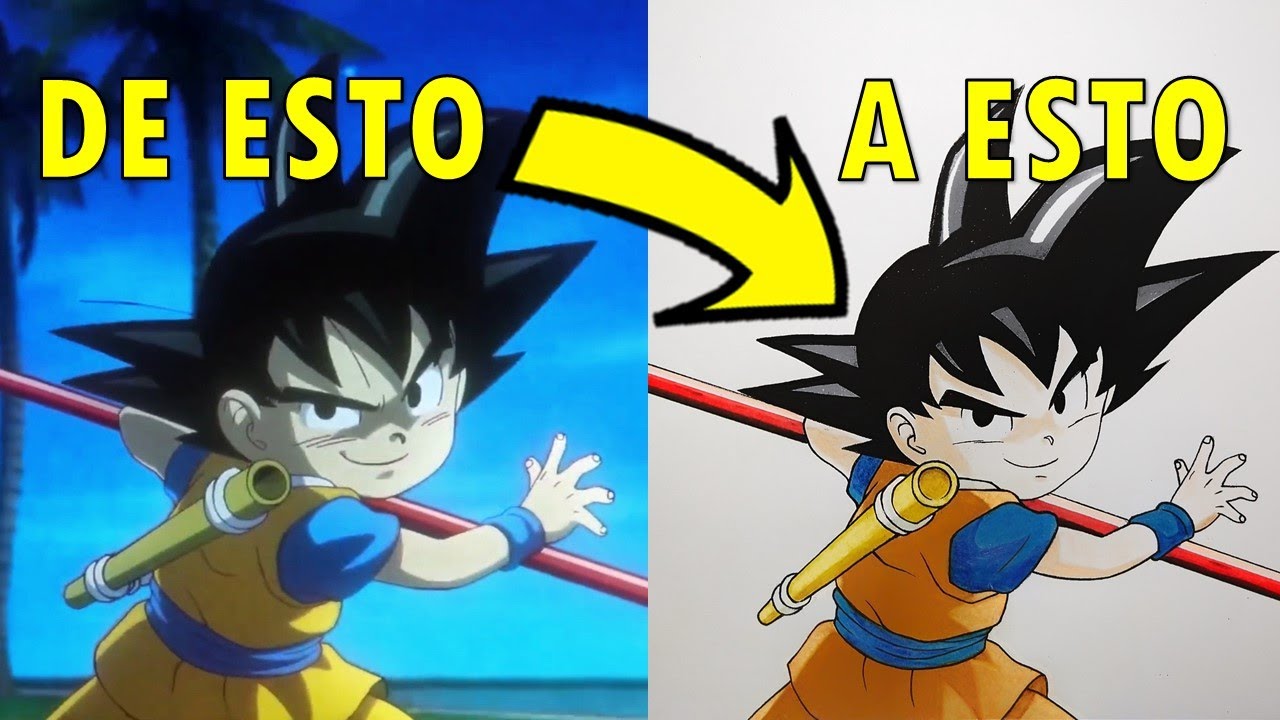 Como Dibujar a Goku daima facil  con Materiales muy  Baratos