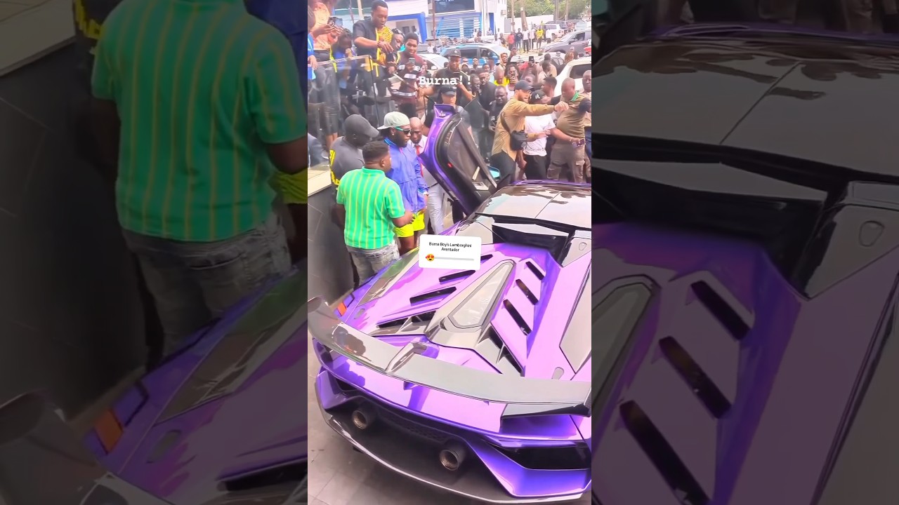 Burna Boy&rsquo;s Lamborghini Aventador spotted in lagos by fans, Nigeria.  #buranboy#shorts