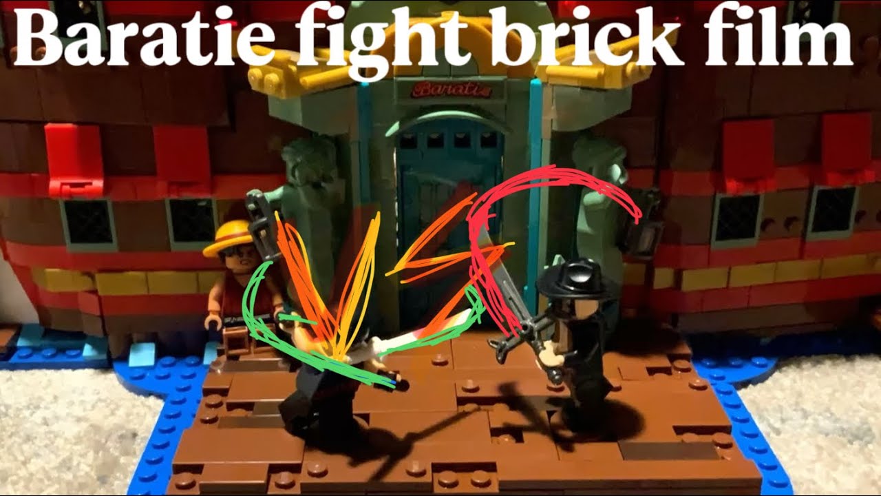 ONEPIECE BARATIE zoro vs mihawk (edited short version)-LEGO BRICKFILM