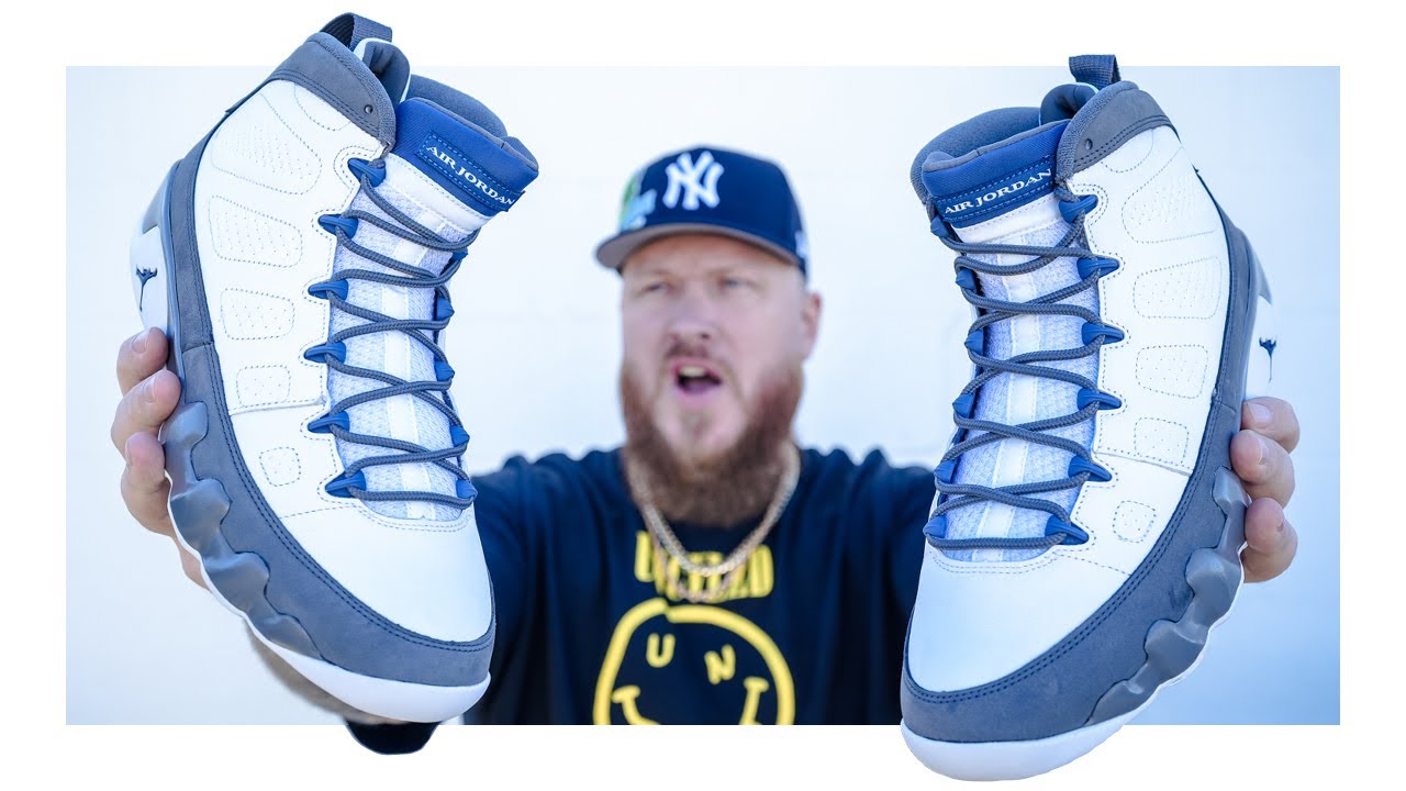 HOW GOOD ARE THE JORDAN 9 FLINT GREY FRENCH BLUE SNEAKERS?! (Early In Hand & On Feet Review)