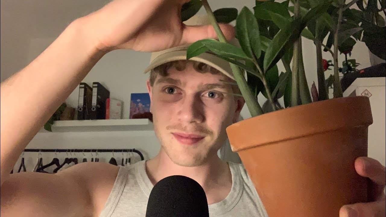 Trying ASMR in German 🇩🇪 (male whispers, plant sounds)