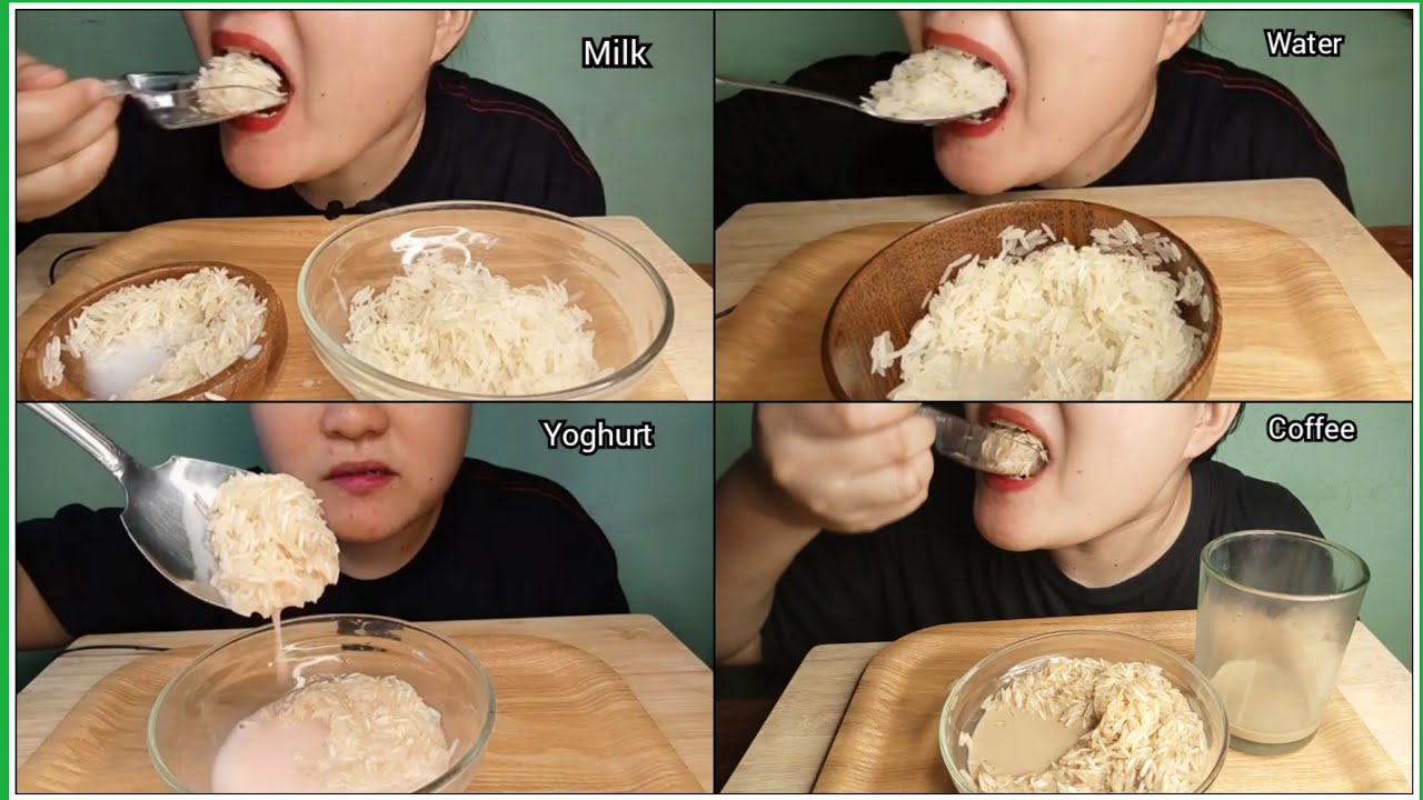 COMPILATION EATING RAW SOAKED RICE | ASMR SOUNDS @Joylorna8