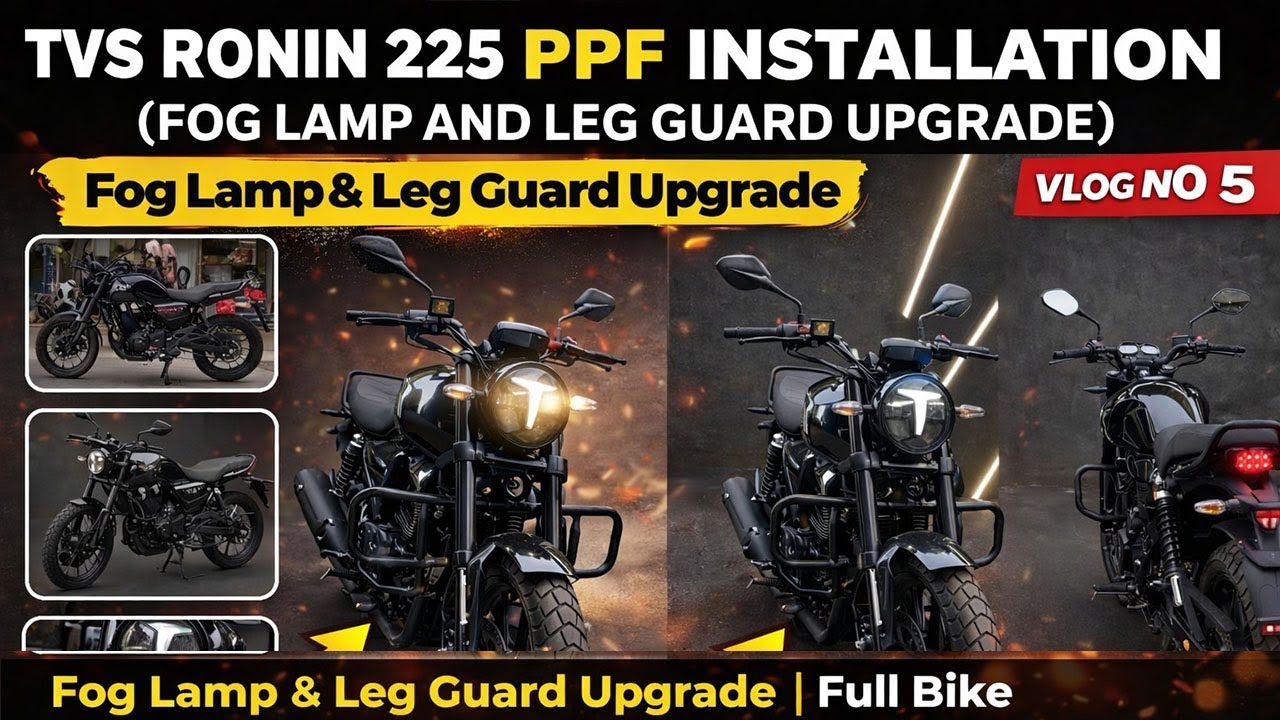 TVS Ronin 225 PPF | Fog Lamp & Leg Guard Upgrade (PART-1)#FogLampUpgrade #BikeModification #bikelife